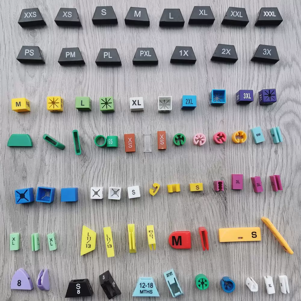 源头工厂现货供应尺码粒484专用塑料衣架圆形方形尺码梯形尺码粒