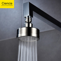 304 stainless steel brushed pressure saving shower head with small top spray detachable shower head