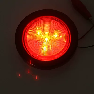 Round Light Plastic Taillight – Tail light - red-12v