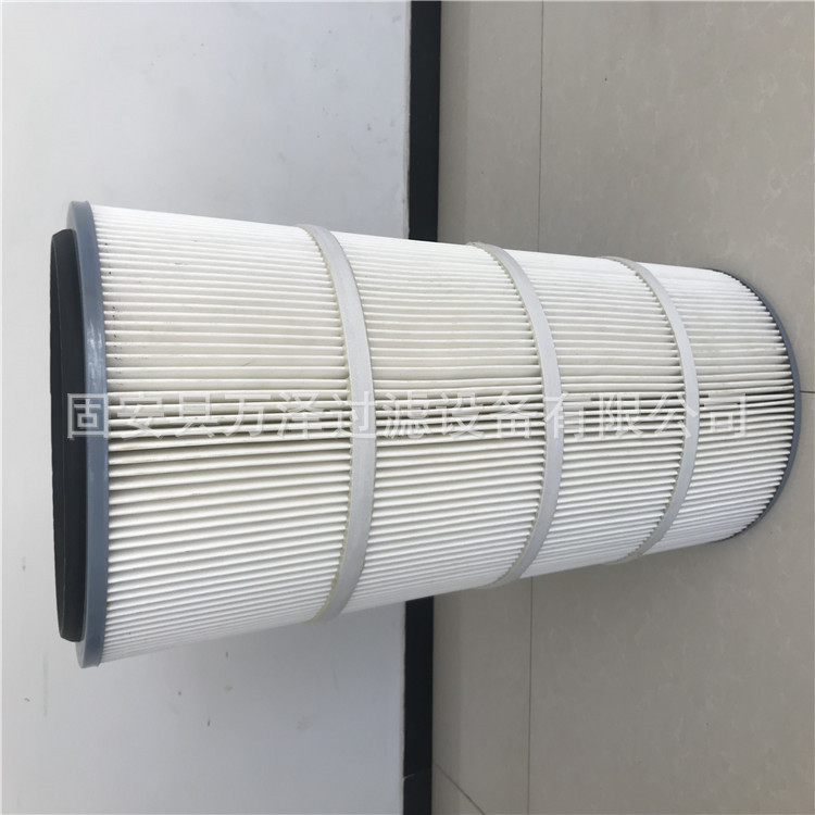 山东万泽厂家工业抛丸机除尘滤芯聚酯纤维350*240*660滤筒滤芯