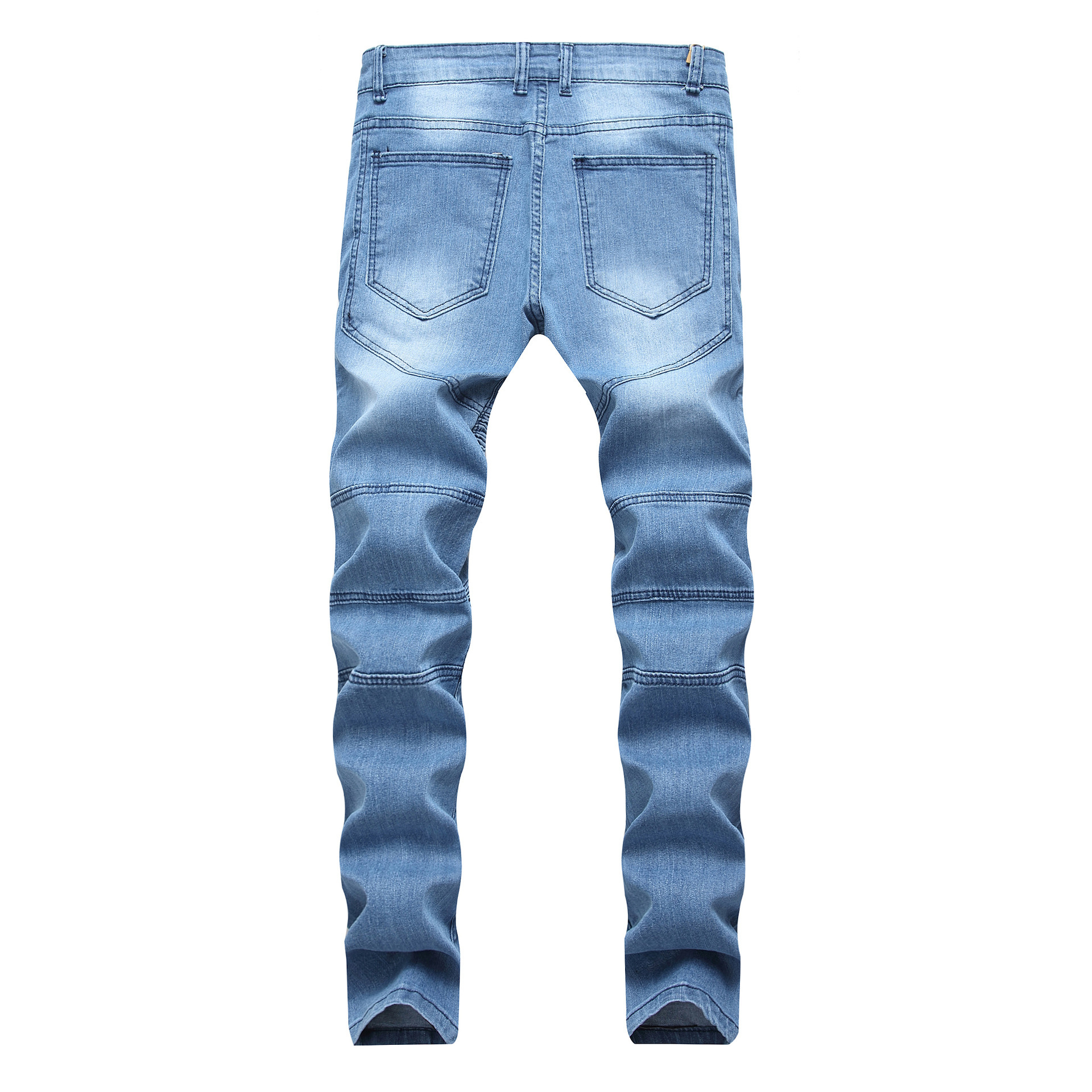 Herrenjeans mit personalisierten trendigen Falten, Slim Fit und elastische Passform, modische Herrenhose_voghion.com