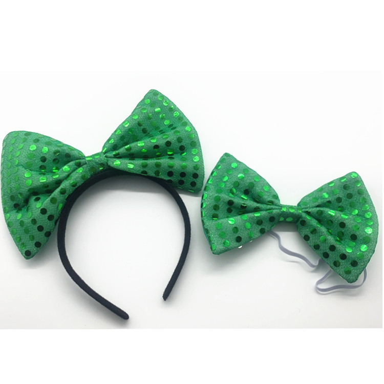 Fábrica en stock del Día Nacional irlandés, corbata verde de trébol, fiesta de fiesta, gran corbata de corbata