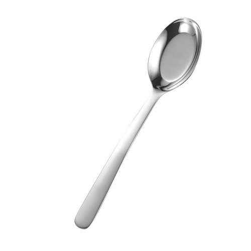 Ern 304 stainless steel flat-bottom spoon with round tail handle, practical Chinese-style tableware company canteen soup spoon, various lengths