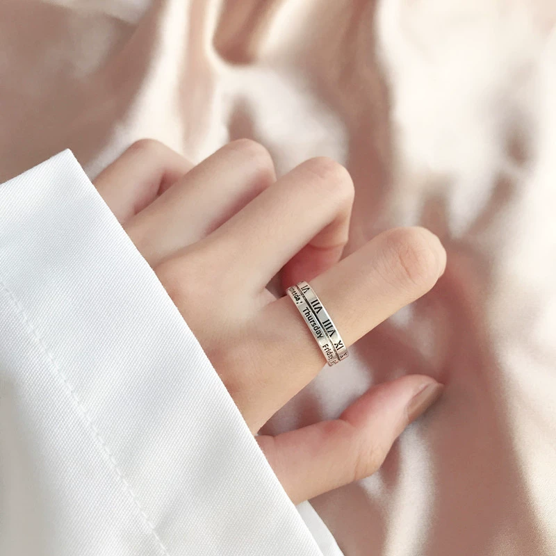 Ring (Small Design) Adjustable, 925 Silver, Simple Elegant Minimal