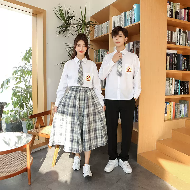 合唱演出服秋季初中学生校服套装高中生学院风毕业班服长袖套装