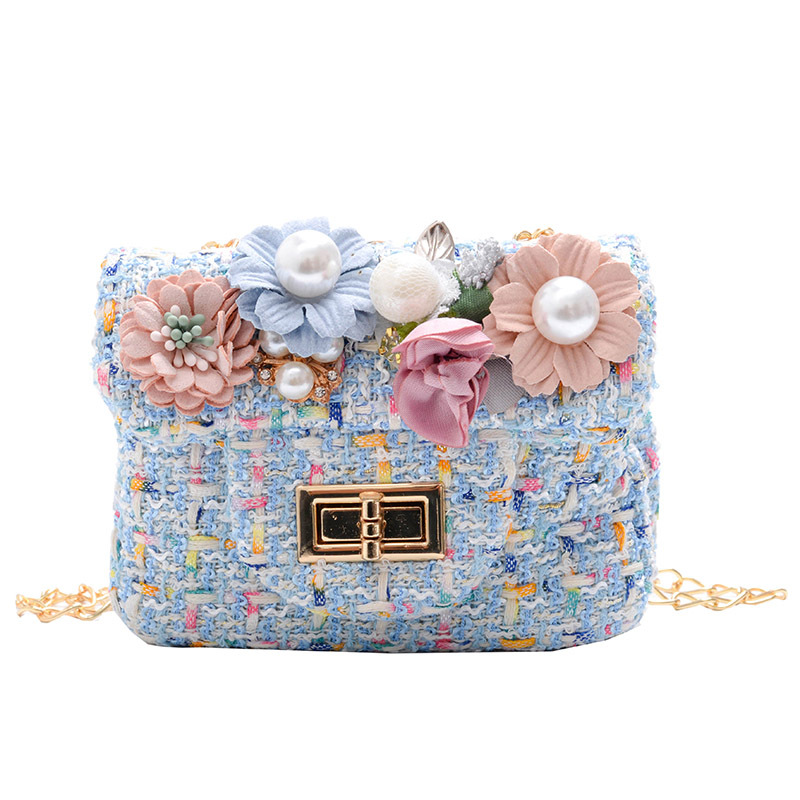 Bolso de mensajero de los niños estilo coreano Flor de moda de lana crossbody monedero Chanel estilo niñas calle cadena bolso de hombro