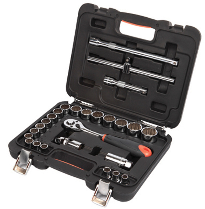 钢盾【S010026】26件套1/2"系列公制12角组套钢盾26件套筒组套