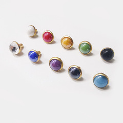 Fashion accessories mixed color cat eye nailheads DIY multi-color tube drill embedded pearl tube beads rivets