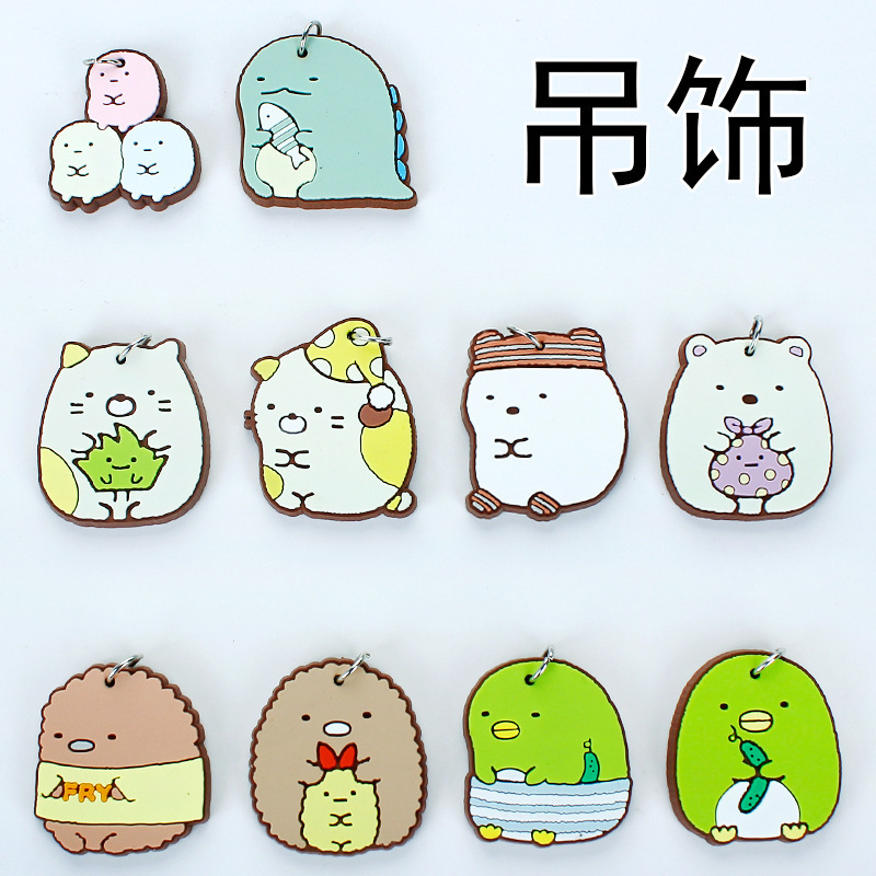 Cartoon Bracelet Charm Cute Home Soft Plastic Small Pendant Jewelry Accessories Keychain Hanging Iron Circle Ornament