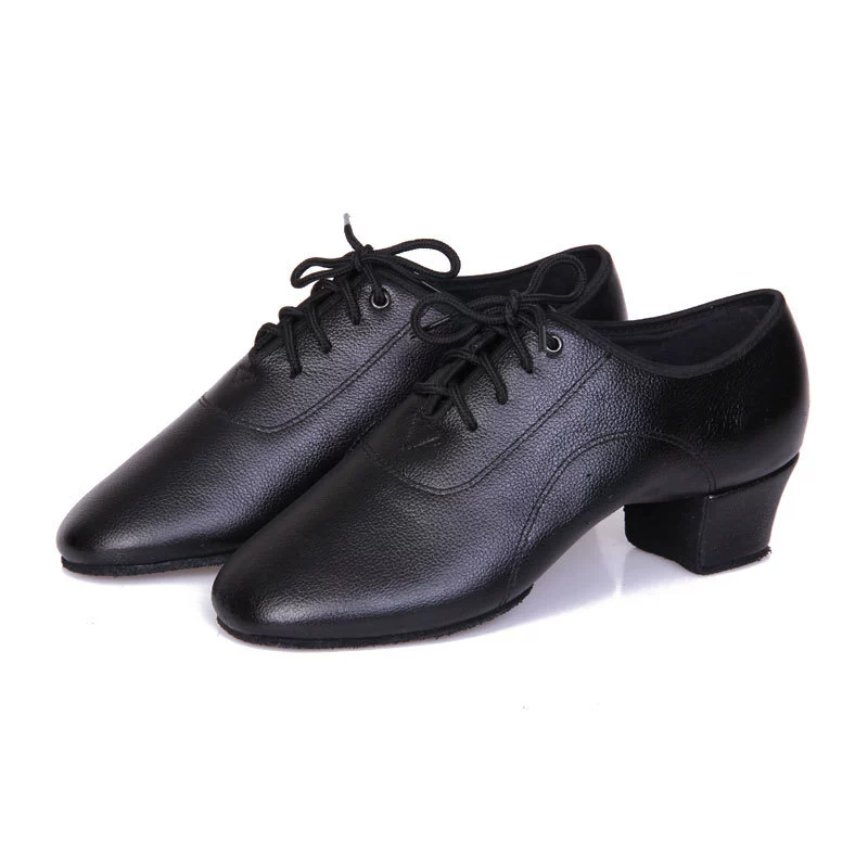 Мужская Современная обувь для латинских танцев с мягкой подошвой для взрослых Черные Квадратные танцевальные туфли оптом