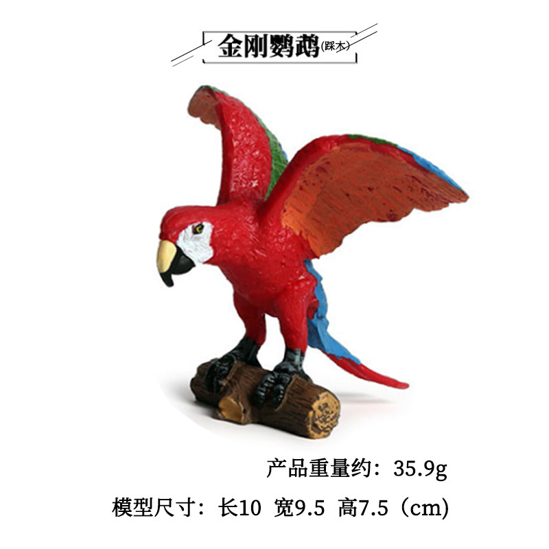 Modelo de simulación de aves sólidas para niños juguete loro Águila Flamingo Peacock Bird Toy Amazon transfronterizo