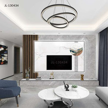 白色鱼肚白UV人造大理石电视墙现代简约影视墙石材背景墙沙发背景