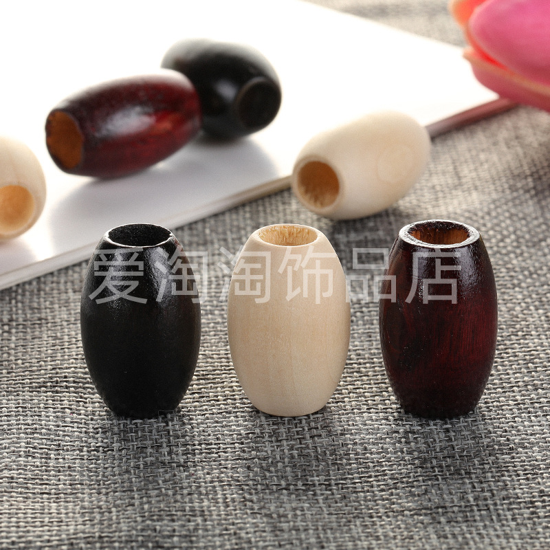 30*20MM bucket beads wear hemp rope with large hole oval wooden beads handbag backpack with original wooden beads decorative round wooden beads