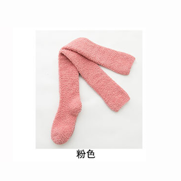 Calcetines de terciopelo de coral calcetines de piso sin pelusa Otoño e Invierno nuevos calcetines de pantorrilla sobre la rodilla engrosados calcetines deportivos largos y cálidos