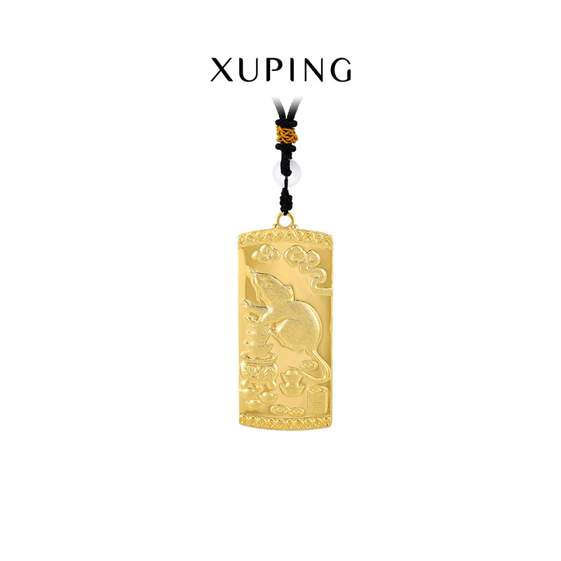Xuping Collar con colgante de los 12 signos del zodiaco – estilo étnico, chapado en oro 24K