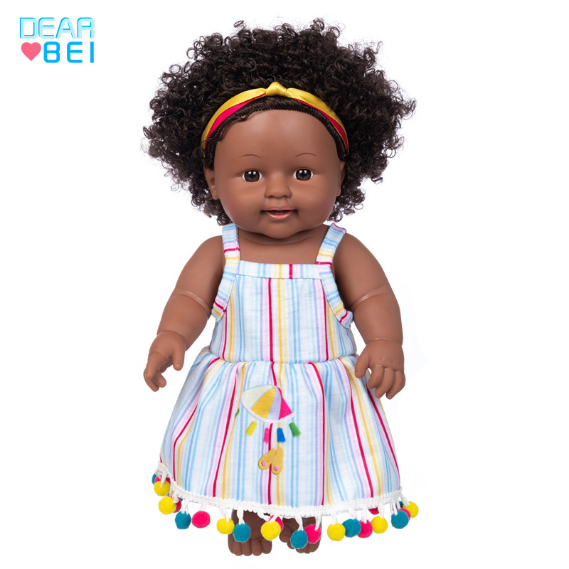 Transfronterizo de 12 pulgadas artificial bebé renacido muñeca Africana bebé muñeca de vestir muñeca de juguete modelo de muñeca de vinilo