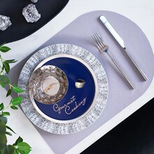 清仓费罗那陶瓷餐具手描金几何图案碗盘碟北欧简约瓷盘样板房摆件