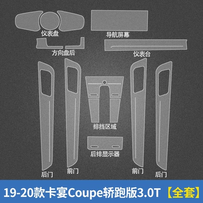 Automotive Film: interior film 10-20 718 Cayenne - invisible-transparent-19-20-cayenne-coupe-sedan-version-30t-full-set