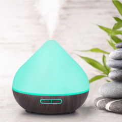 400ml Creative Wood Grain Aroma Diffuser Volcano Humidifier Rainbow Aroma Diffuser Onion Head Aroma Diffuser