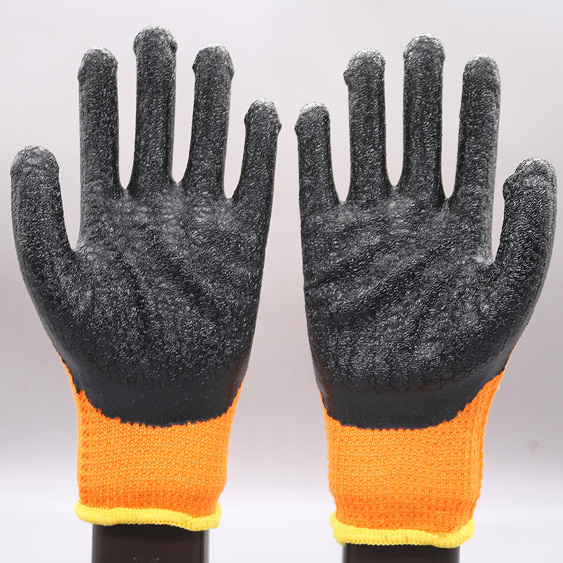 Invierno cálido forrado de lana gruesa Terry arruga plana colgando guantes resistentes al desgaste sumergido invierno anti-congelación guantes de protección laboral al por mayor