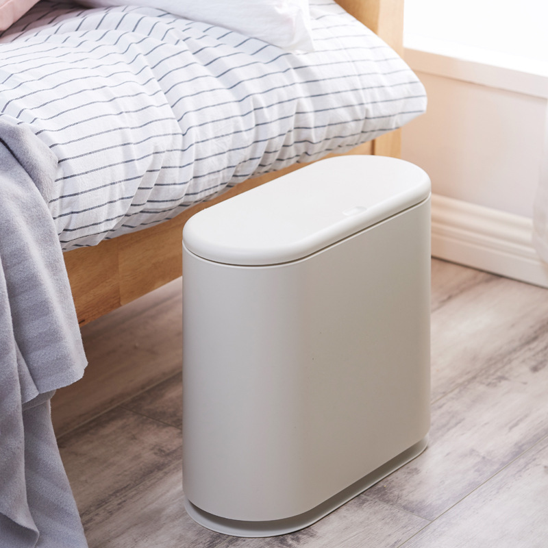 [Slit trash can] living room bathroom press type double-layer dry and wet separation plastic bucket office storage bucket