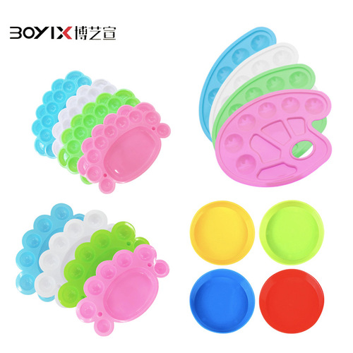 Cross-border Amazon children's painting color palette early education doodle palette fish mouth palette plum blossom small paws color palette