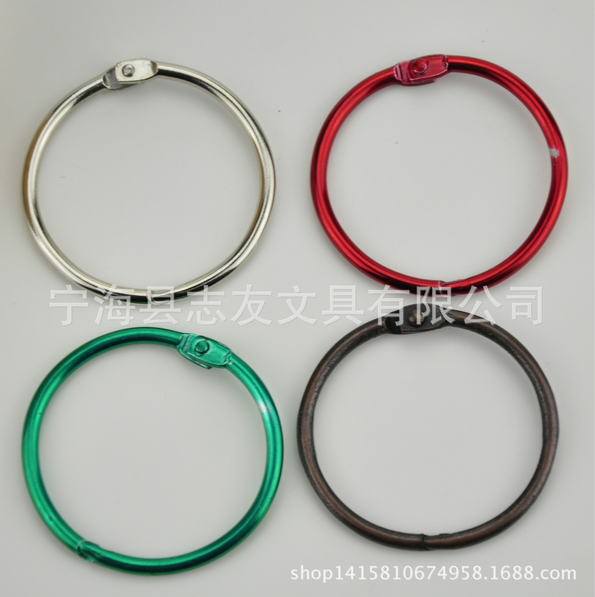 Zhiyoute en stock anillo de hojas sueltas, anillo de presión, metal longitud interior 38mm anillo de libro diámetro exterior 45mm llavero DI