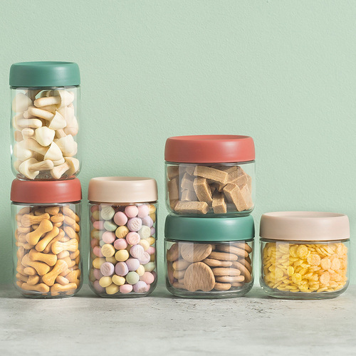 3 glass sealed food storage jars small kitchen storage containers snack storage boxes bird's nest yogurt preservation
