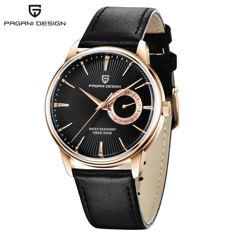 Bergani PAGANI hombres de negocios reloj de moda espejo de zafiro calendario impermeable reloj de cuarzo 1654