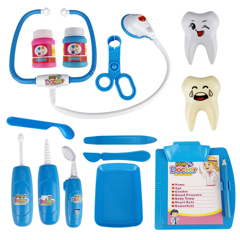 Qizhi para niños jugar a la casa Doctor herramientas médicas herramientas dentales traje Doctor juguetes de rol