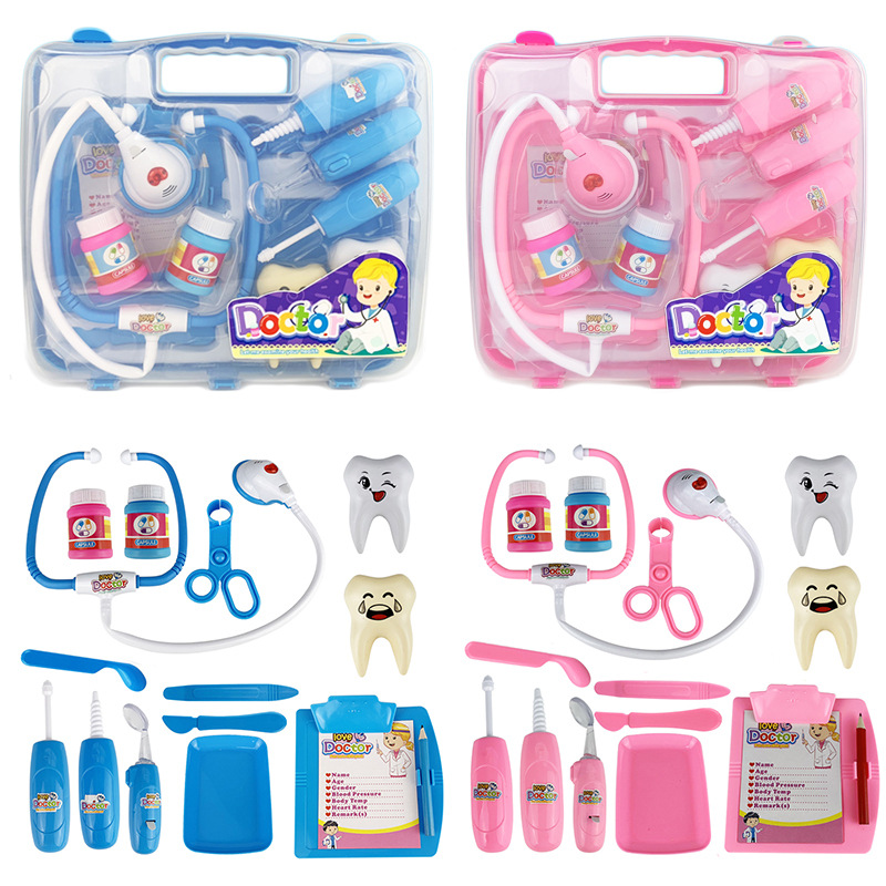 Qizhi para niños jugar a la casa Doctor herramientas médicas herramientas dentales traje Doctor juguetes de rol