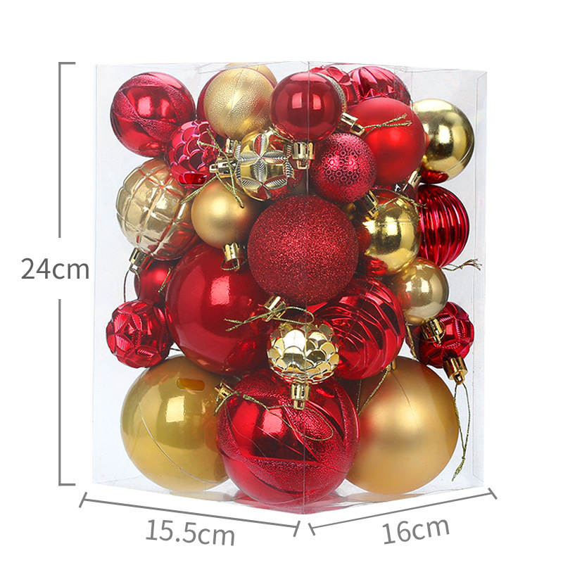Hong Kong Heng Bola de Navidad decoración bola colgante azul resalte pintado en caja bola 34 Paquete de decoración de árbol de Navidad decoración colgante