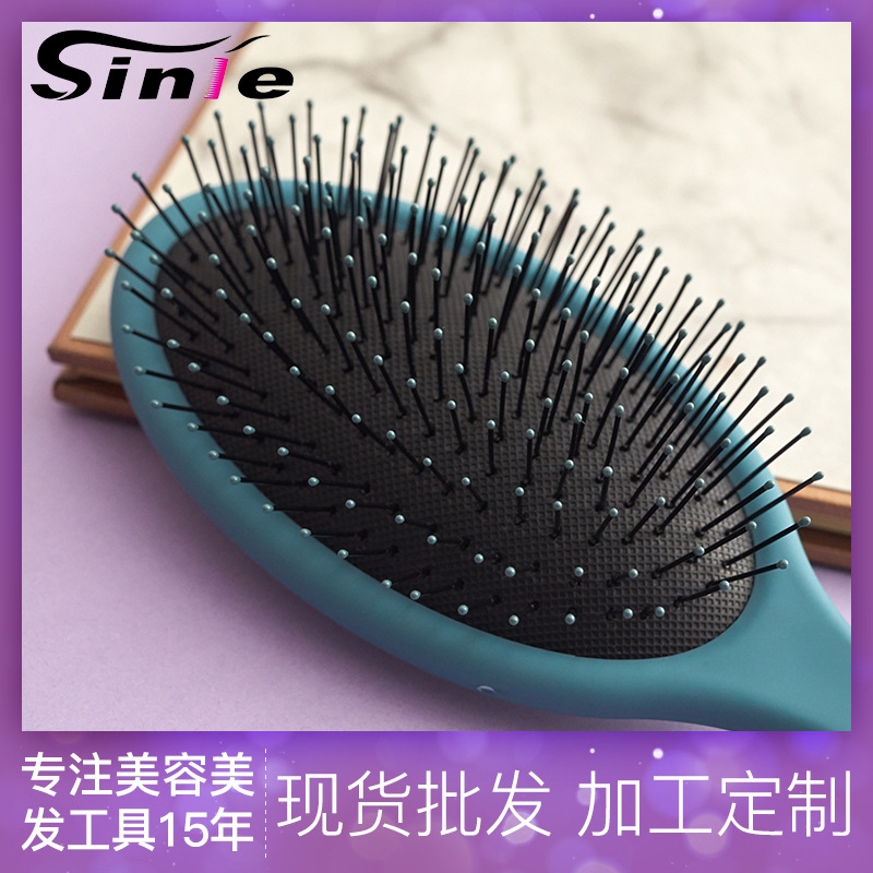 Húmedo y seco cojín de aire Oval peine mujer plástico transfronteriza bolsa de aire peine del pelo recto peine de la cabeza del cuero cabelludo masaje peine