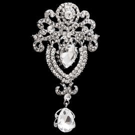 新款高档镶钻胸花韩版时尚领针丝巾扣长胸针不锈钢保温杯