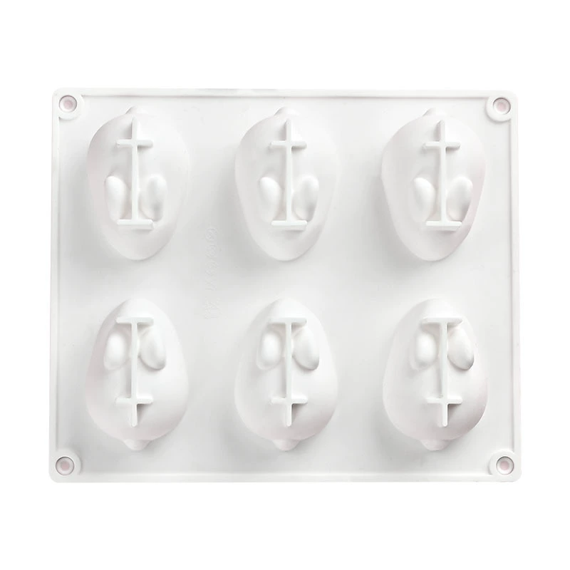 Silicone Rabbit Mold, 6-cavity Acrylic Mousse & Chocolate Baking Mold, multi-size options