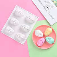 Silicone Rabbit Mold, 6-cavity Acrylic Mousse & Chocolate Baking Mold, multi-size options