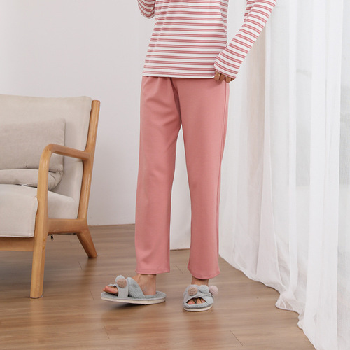 Fall/Winter Pure Cotton Thickened Plus-Size Postpartum Wear for Pregnant Women: Cotton Wide-Legged Long Pants, Cotton Home Pajamas, and Lounge Pants