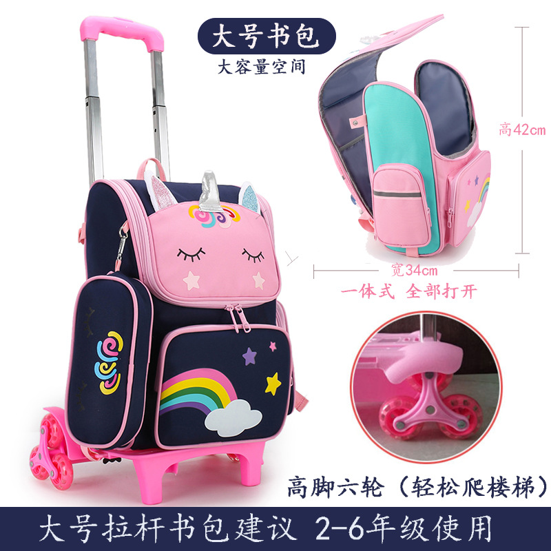 Estudiante de la escuela primaria mochila niños y niñas grado 1-3-6 dibujos animados lindo columna protección impermeable mochila niños mochila