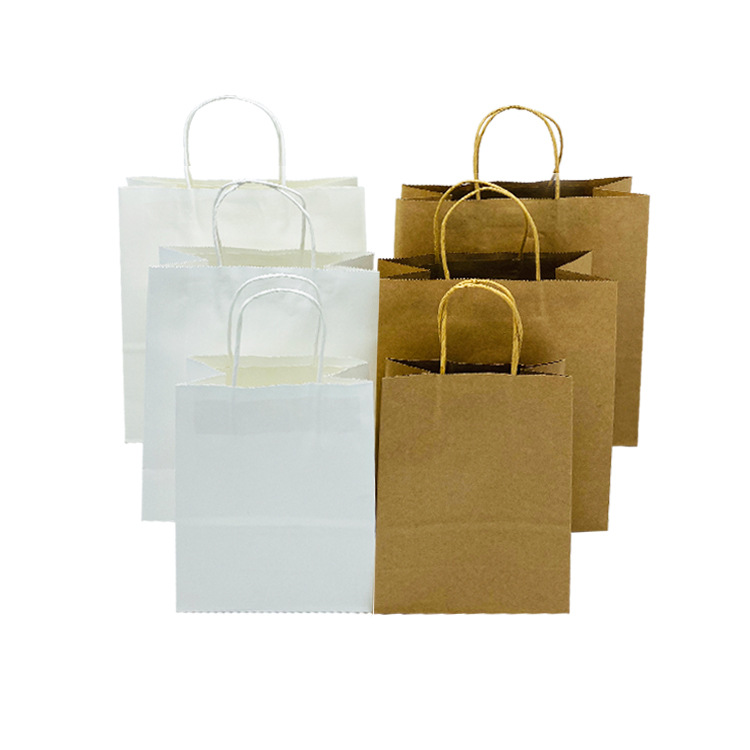 Color Kraft bolsa de papel para llevar tienda de ropa bolso de fondo cuadrado compras regalo embalaje bolsa de papel impreso LOGO