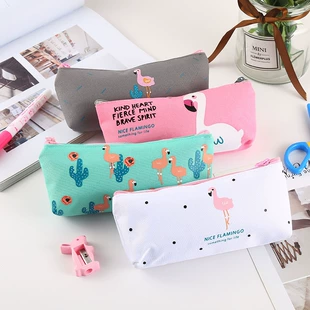 Пенал с фламинго конфетные цвета
