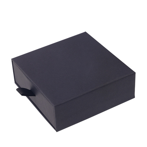 Customized jewelry packaging box drawer-type jewelry box black ring jewelry bracelet packaging box custom-made drawer box