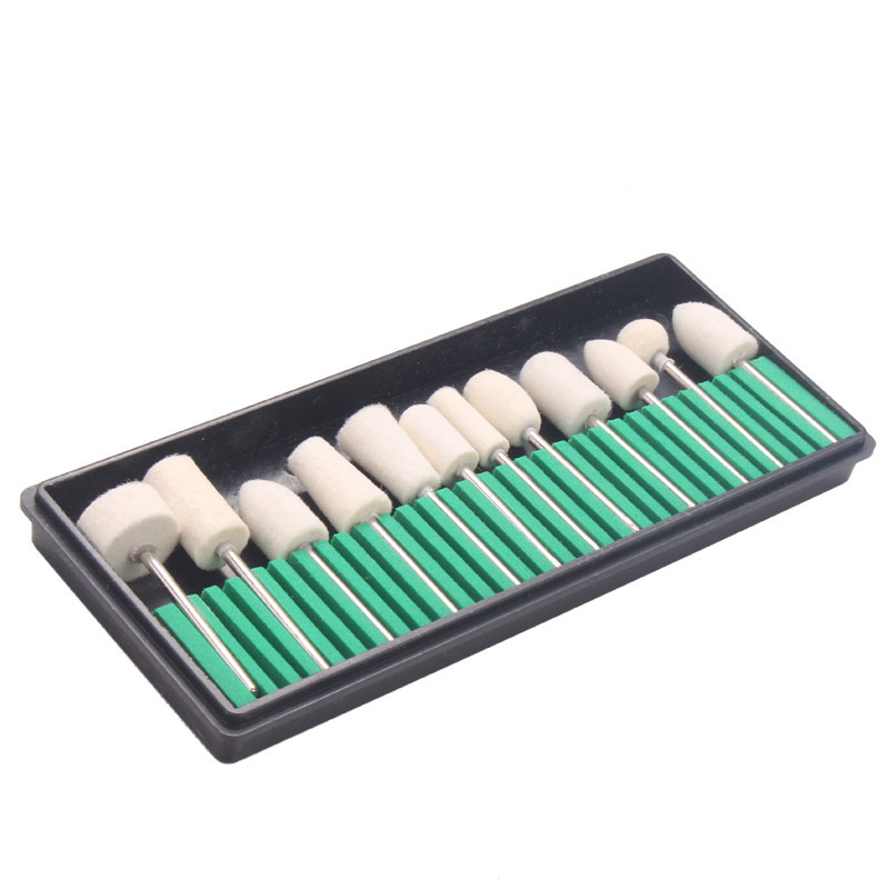 Cabezales de Pulido de Lana para Uñas Set de 12 Piezas de Fibra de Lana