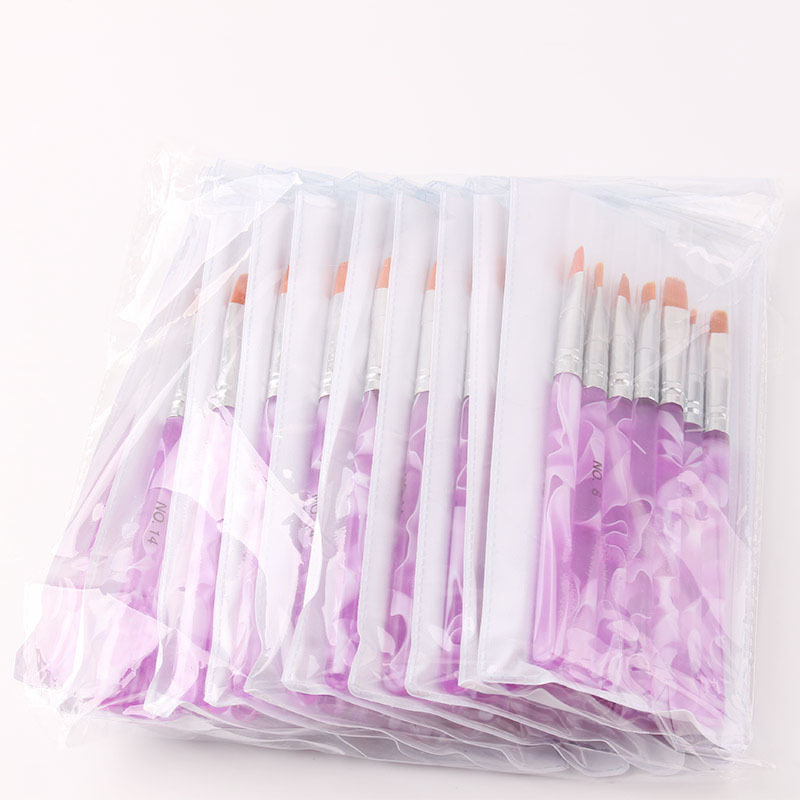 Cepillo de uñas al por mayor 7 sets de onda varilla fototerapia cepillo fototerapia pluma fila pluma traje francés fototerapia uñas aplicable