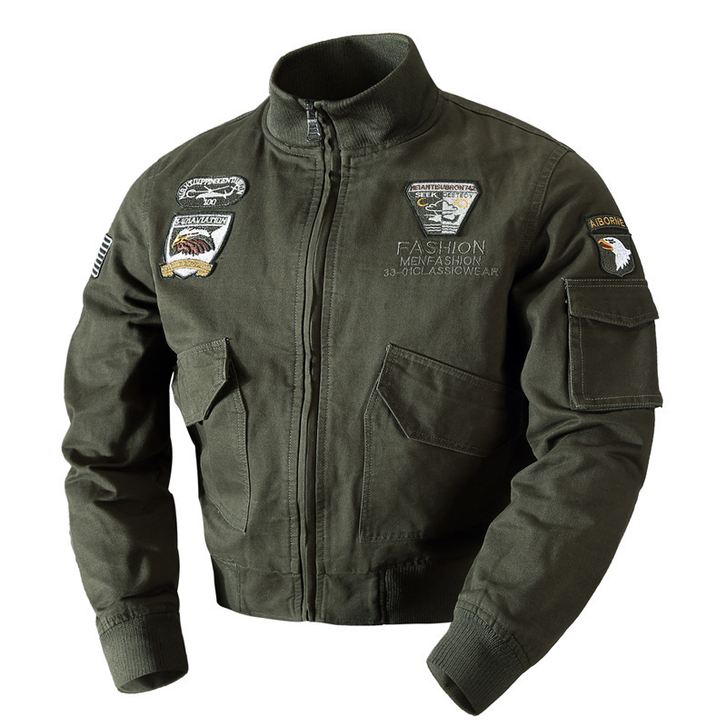 American Air Force Pilot Velvet Jacket Men's Velvet Thickened Autumn and Winter Men's Loose Large Size Jacket Men's