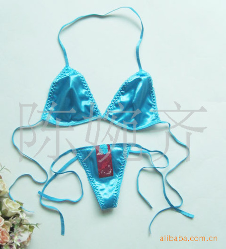 Wholesale supply of sexy lingerie set, strap-on elastic three-point bikini thong 004 set