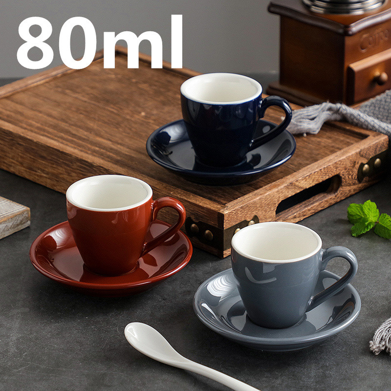 Color glaze 80ml extra thick cup concentrated cup Italian European standard competition latte cup tea cup color logo coffee cup Color glaze 80ml extra thick cup concentrated cup Italian European standard competition latte cup tea cup color logo coffee cup