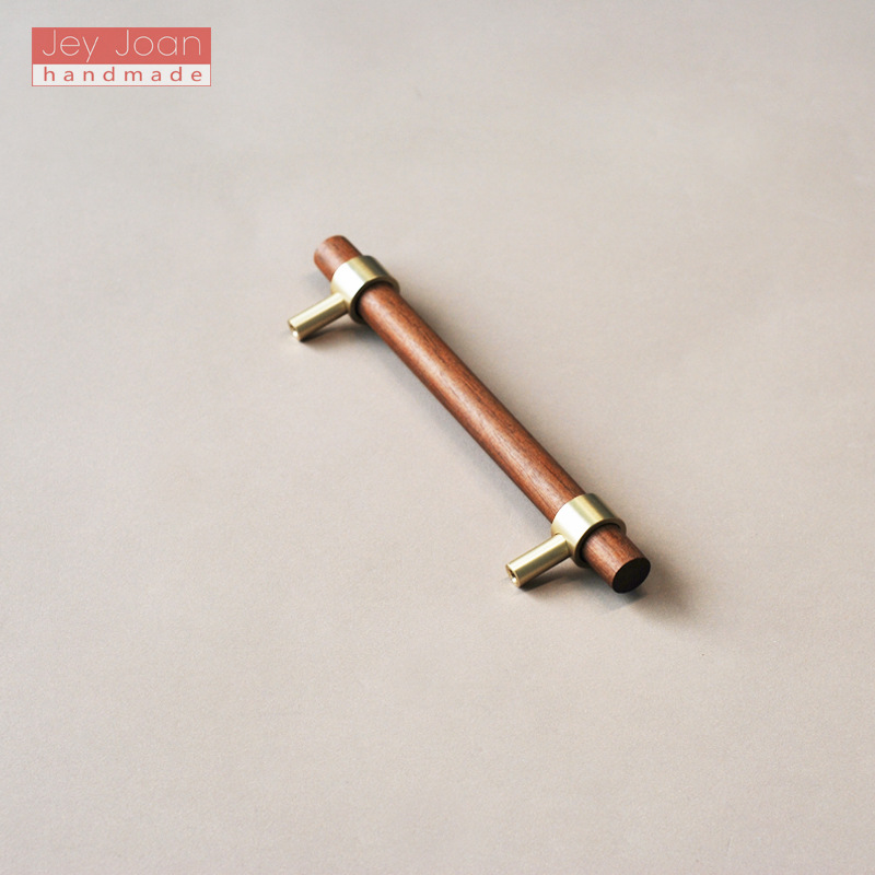 Manija de latón de nogal nueva manija de estilo chino moderno simple manija de cobre puro muebles gabinete manija de la puerta del gabinete