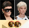 Metal spherical earrings, European style, mirror effect, simple and elegant design