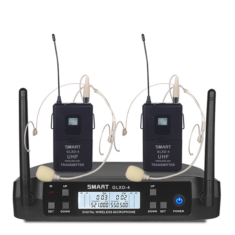 GLXD uno a dos hogar micrófono inalámbrico de segmento U FM micrófono móvil bobina al aire libre karaoke micrófono para discurso de la escuela