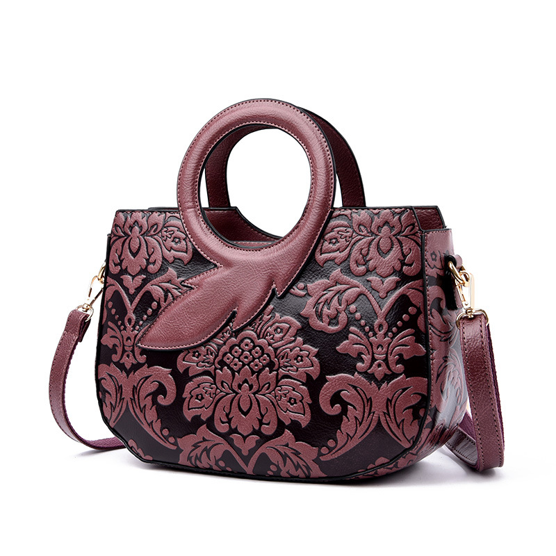 Women's bag retro flower women's shoulder messenger bag fashion large capacity women's handbag_voghion.com